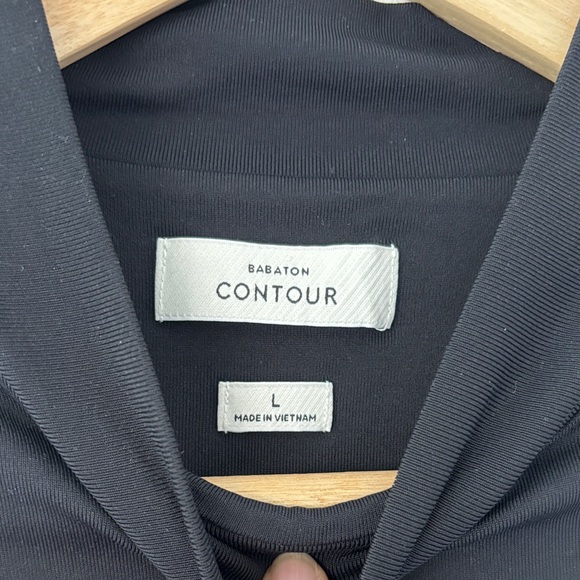 Black Babaton Contour Sleeve Women's Mock Turtleneck - Picture 2 of 3